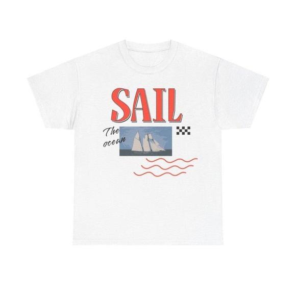Gildan Tops - Sail The Ocean Tee, Graphics Unisex T-shirt